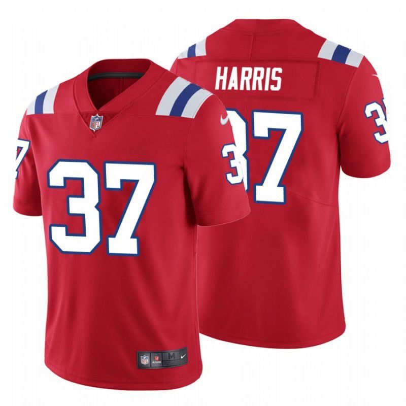 Men New England Patriots #37 Damien Harris Nike Red Vapor Limited NFL Jersey
